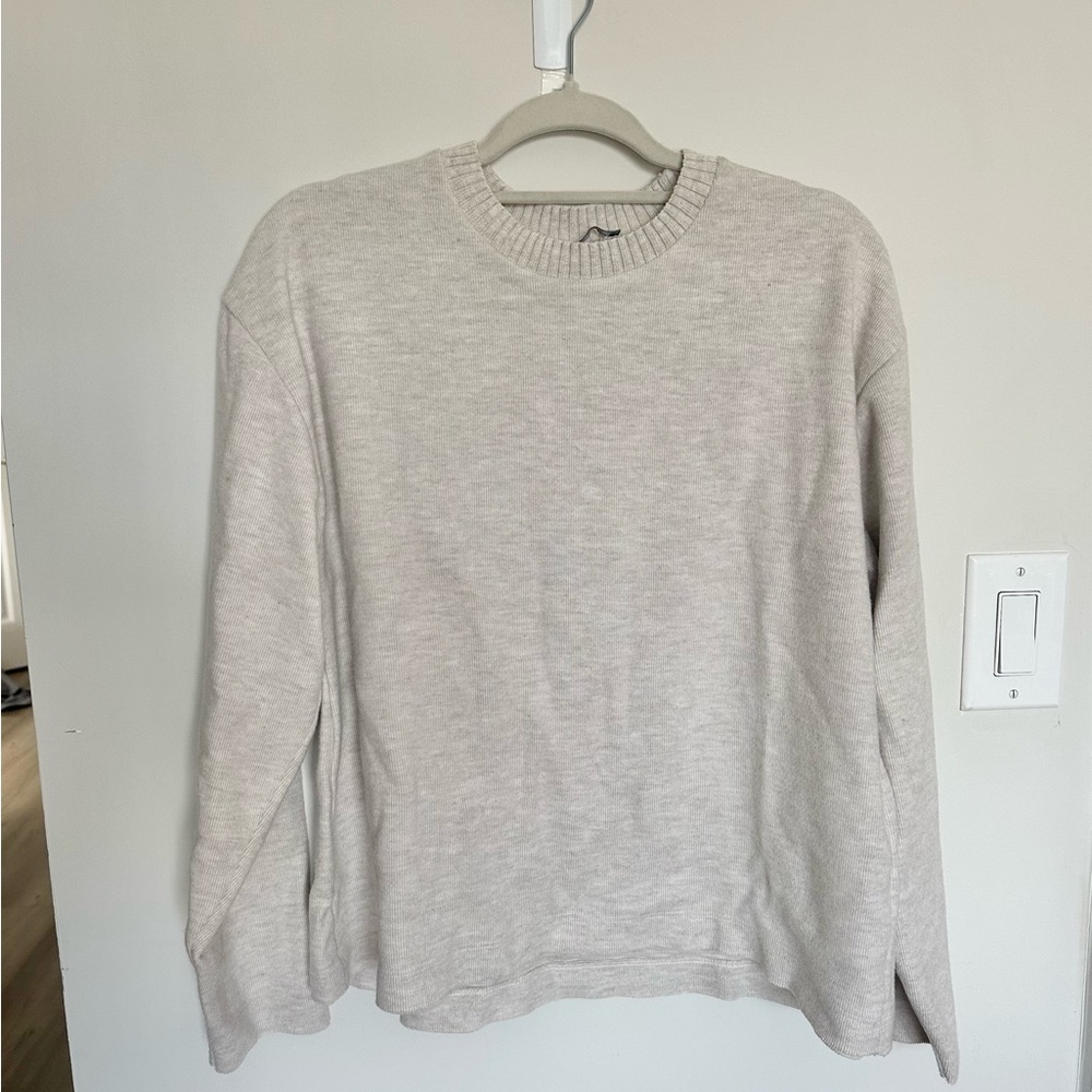 Zara Beige Crew Neck Sweater